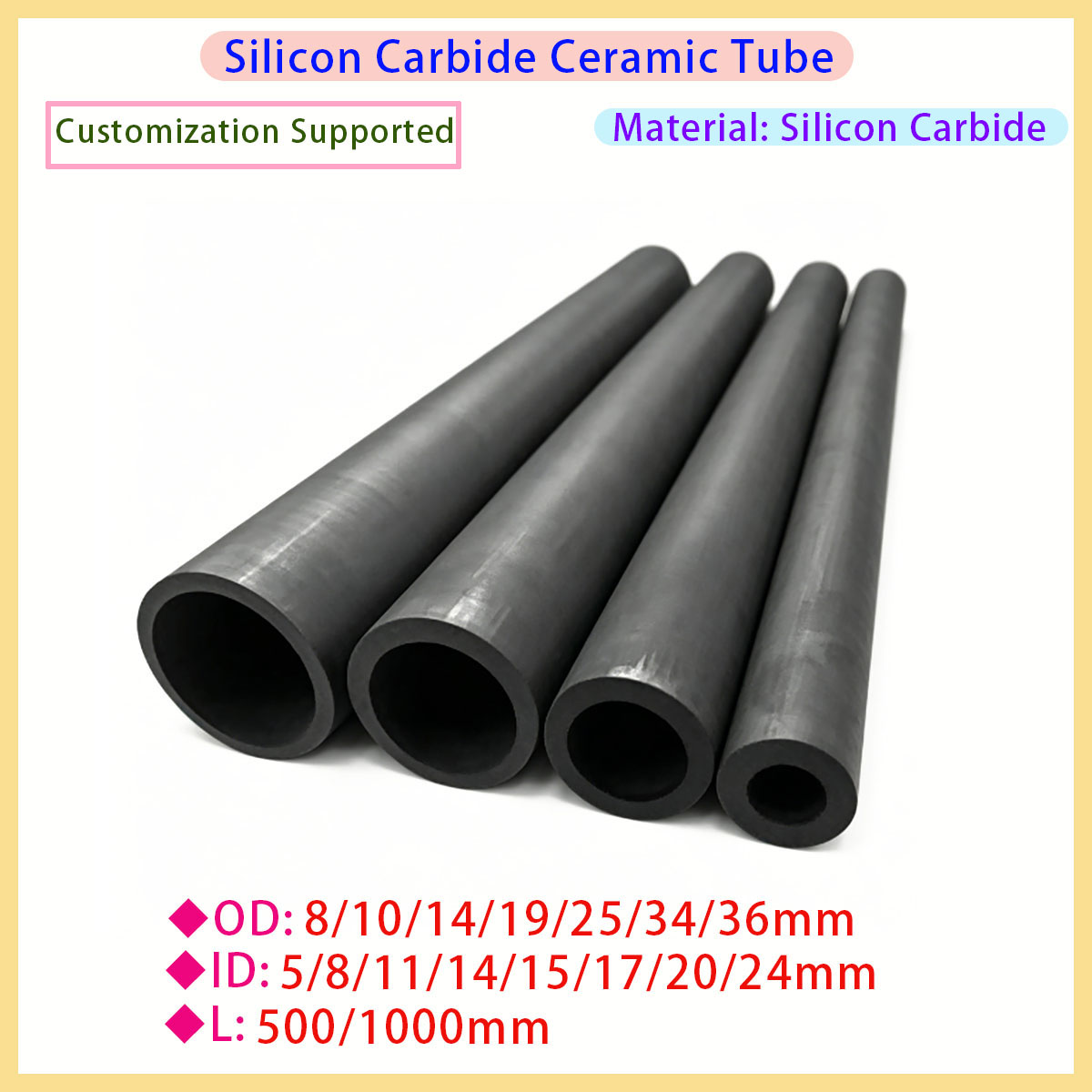 Ceramic Heat Emitter - Ceramiczna rura SiC, spiekana bez ciśnienia,